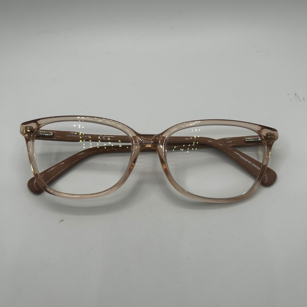 Longchamp Eyeglasses LO 2607 272 Womens 54mm Peach Brown Square Frames Excellent